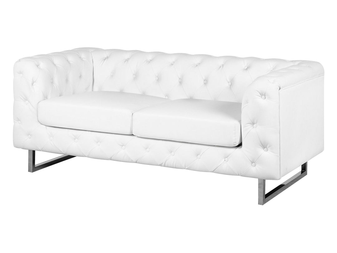 Vissland 2 Seater Faux Leather Sofa White