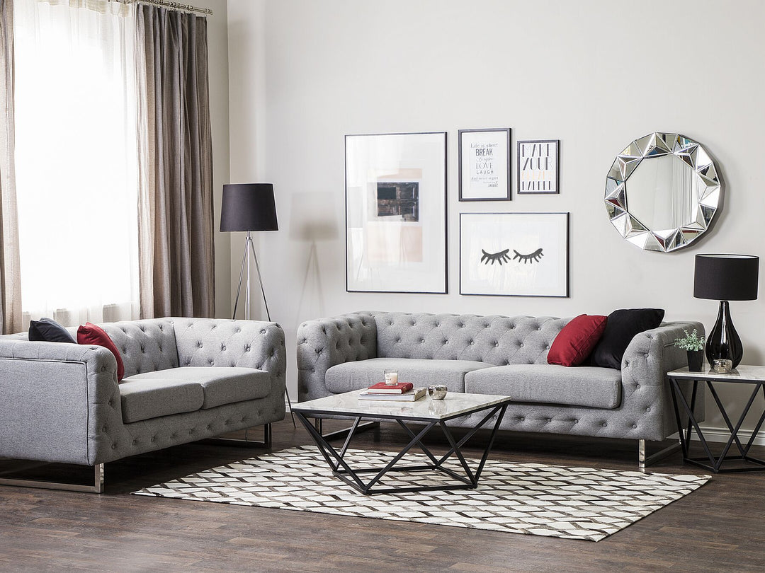 Vissland 3 Seater Fabric Sofa Grey