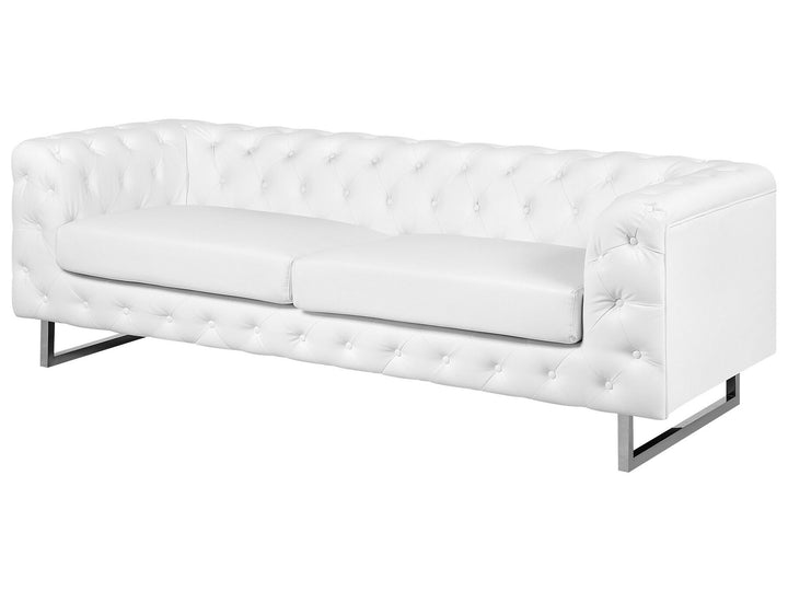 Vissland 3 Seater Faux Leather Sofa White