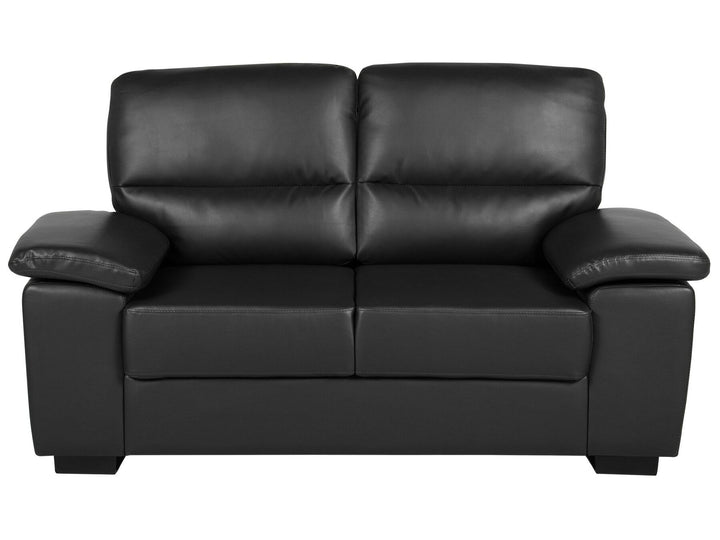 Vogar 2 Seater Faux Leather Sofa Black