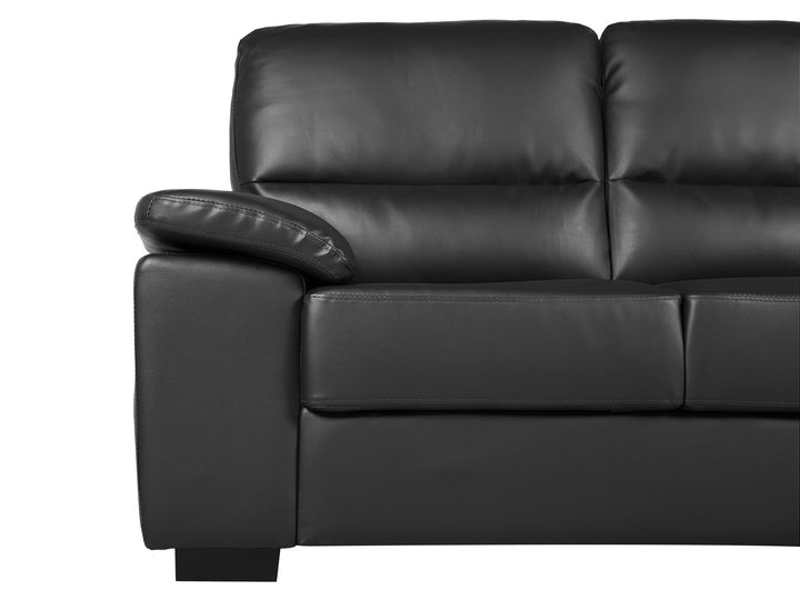 Vogar 2 Seater Faux Leather Sofa Black