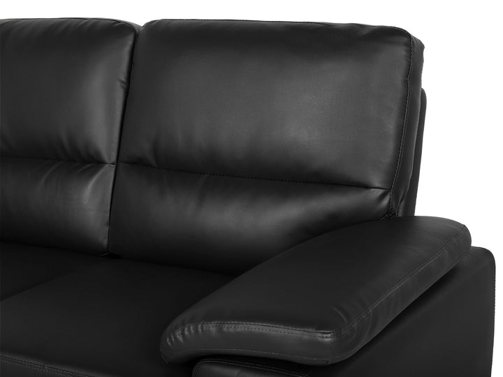 Vogar 2 Seater Faux Leather Sofa Black