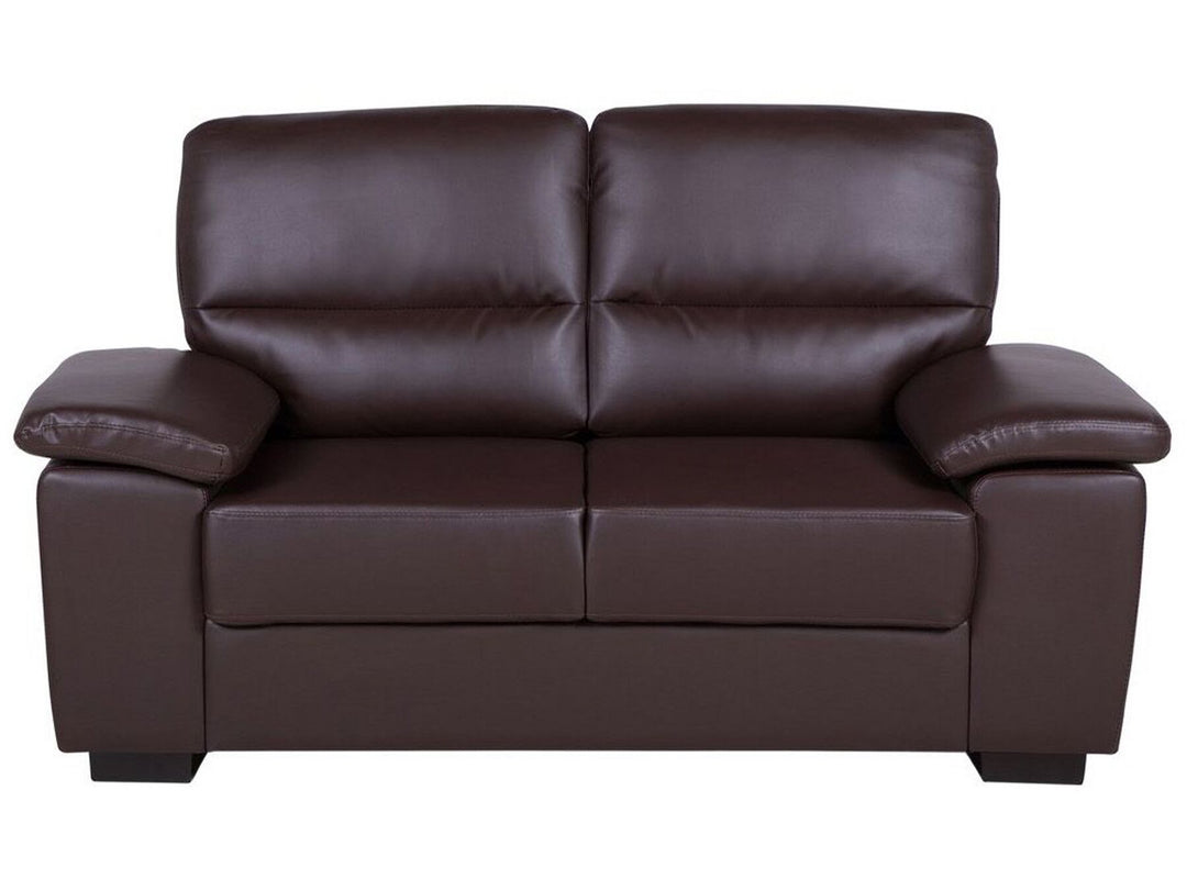 Vogar 2 Seater Faux Leather Sofa Brown