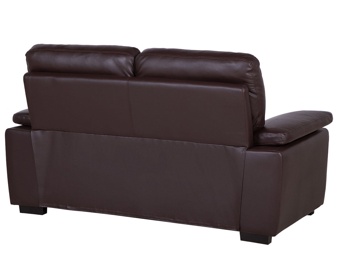 Vogar 2 Seater Faux Leather Sofa Brown