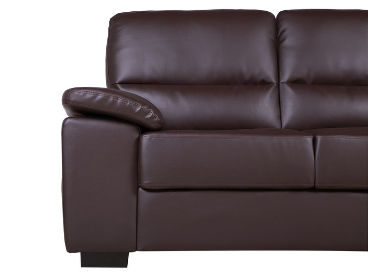 Vogar 2 Seater Faux Leather Sofa Brown