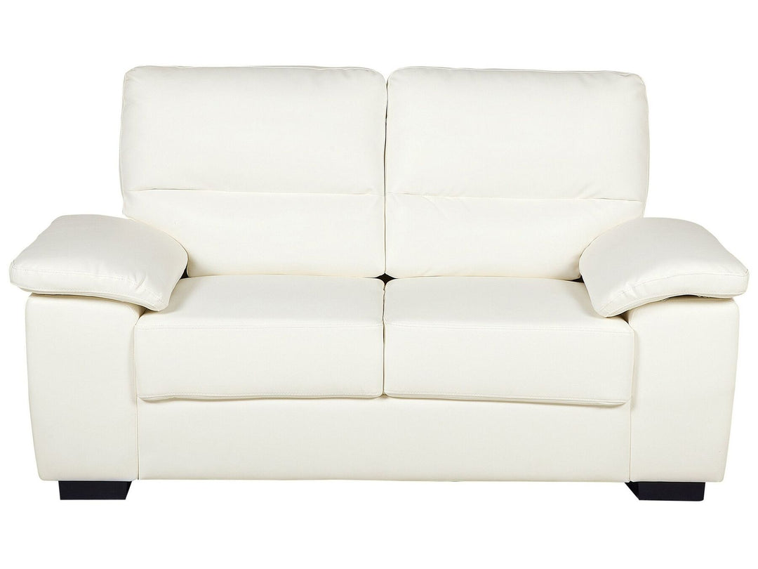 Vogar 2 Seater Faux Leather Sofa Cream