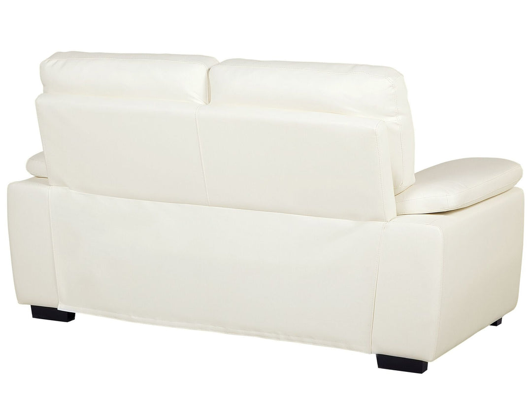 Vogar 2 Seater Faux Leather Sofa Cream