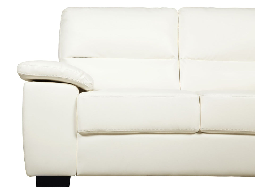 Vogar 2 Seater Faux Leather Sofa Cream