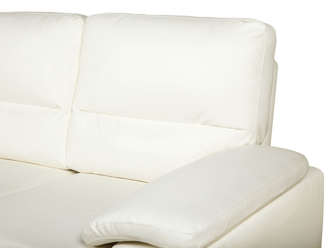 Vogar 2 Seater Faux Leather Sofa Cream