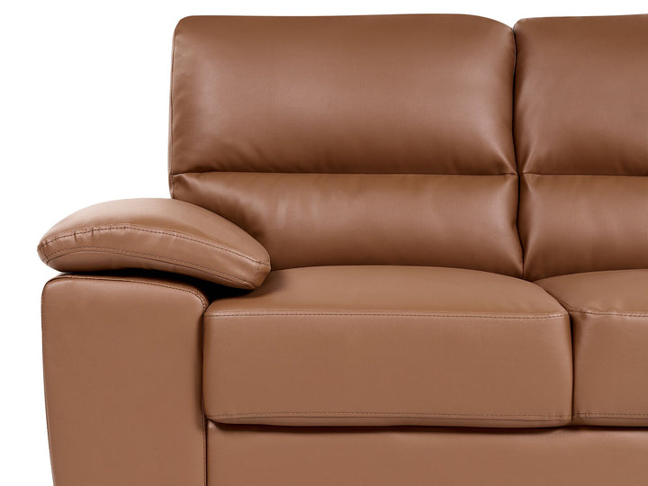 Vogar 2 Seater Faux Leather Sofa Golden Brown