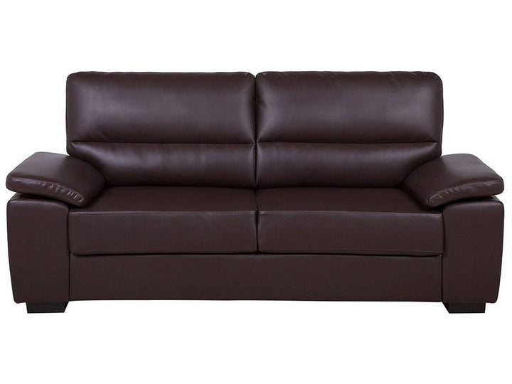 Vogar 3 Seater Faux Leather Sofa Brown