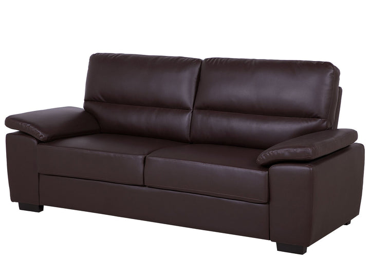 Vogar 3 Seater Faux Leather Sofa Brown