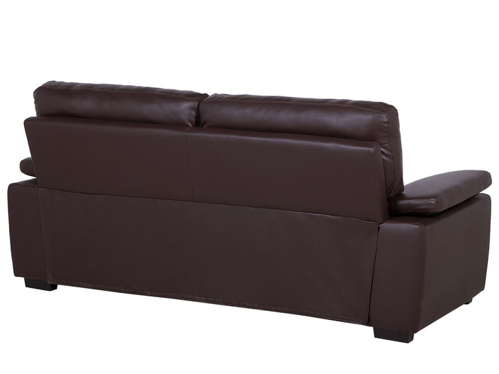 Vogar 3 Seater Faux Leather Sofa Brown