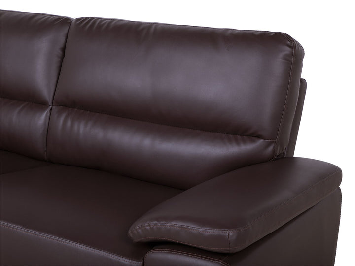 Vogar 3 Seater Faux Leather Sofa Brown