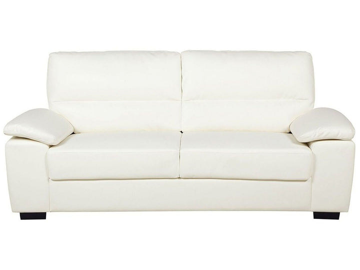 Vogar 3 Seater Faux Leather Sofa Cream