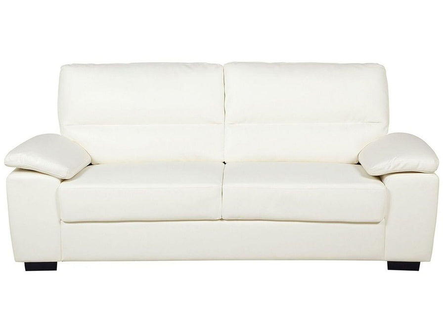 Vogar 3 Seater Faux Leather Sofa Cream