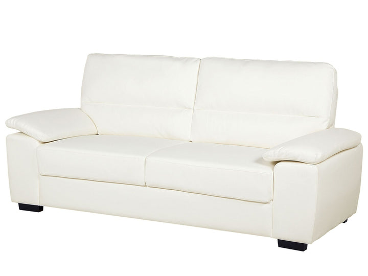 Vogar 3 Seater Faux Leather Sofa Cream