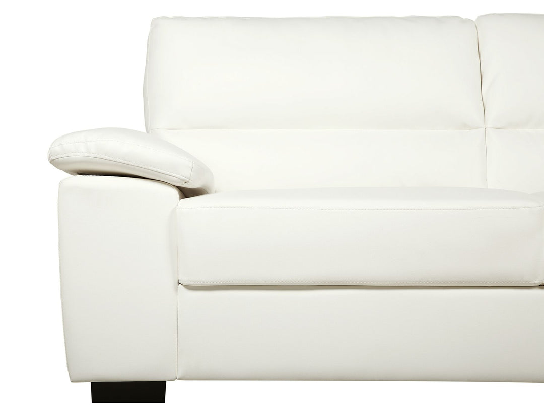 Vogar 3 Seater Faux Leather Sofa Cream