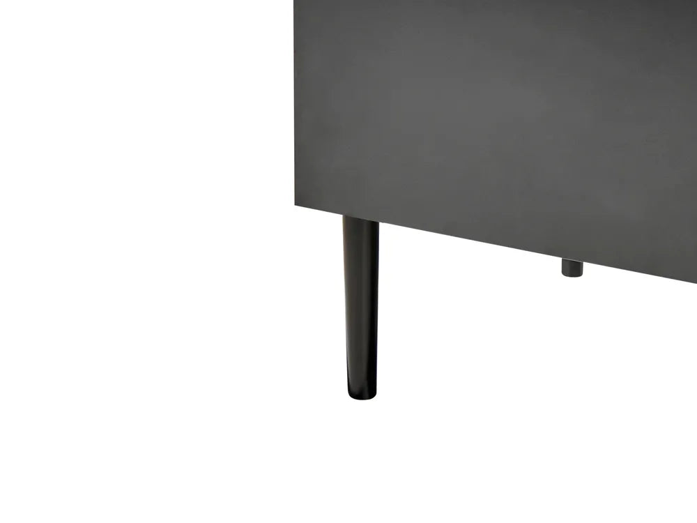 2 Door Sideboard Natural Ash Wood Black Berowalt