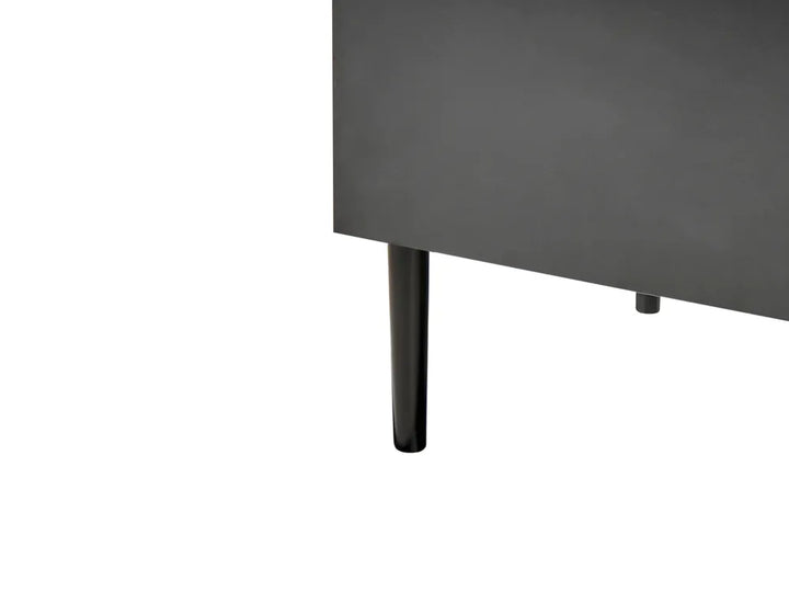 2 Door Sideboard Natural Ash Wood Black Berowalt