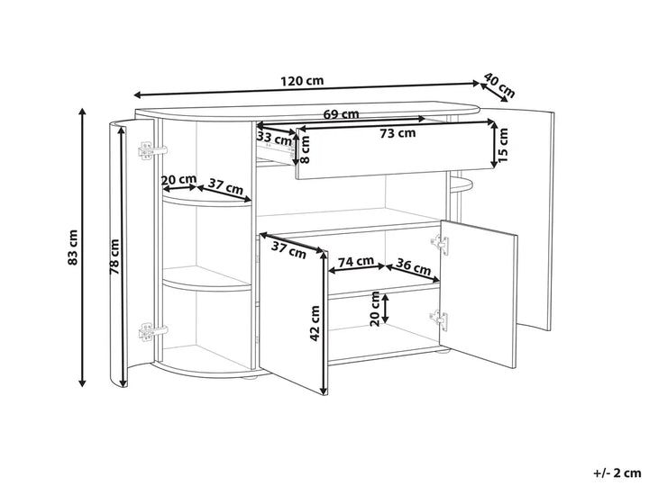 2 Door Sideboard Brown/ Black Arnolf