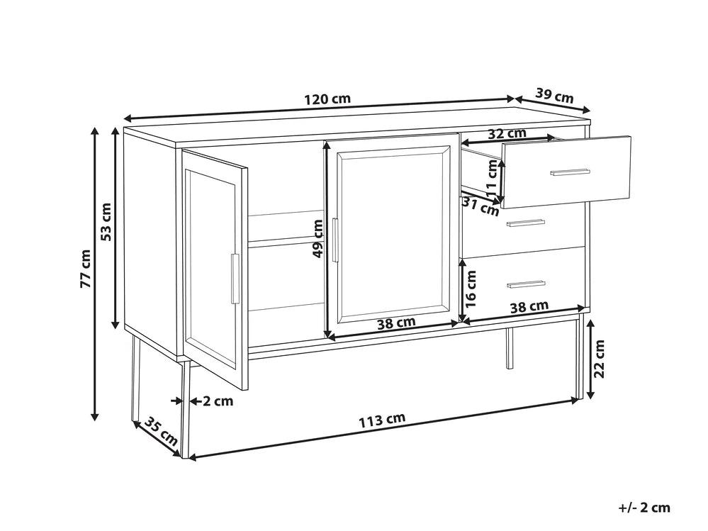 2 Door Sideboard Light Brown Jayton