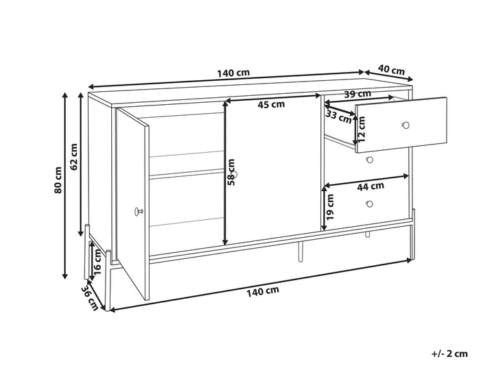 2 Door Sideboard Brown Arrastia