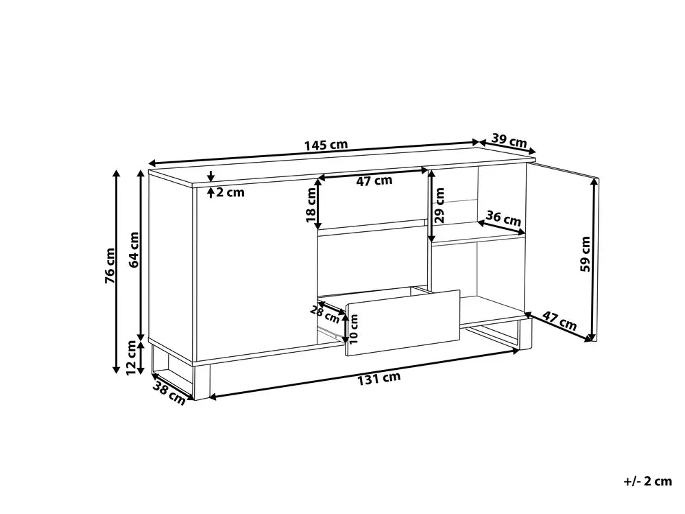 2 Door Sideboard Brown/ Black Ilesha