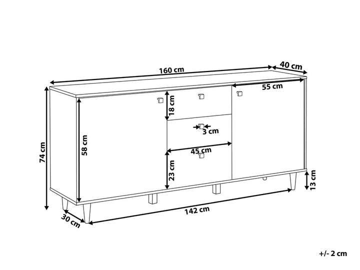 2 Door Sideboard Black Fortville