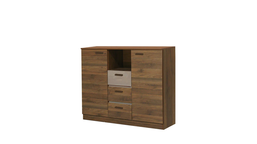 Effect Chest of Drawers in Columbian Walnut - Sleek and Contemporary