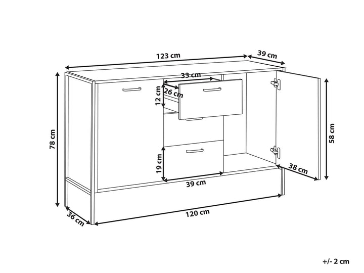 2 Door Sideboard Dark Brown Draylen