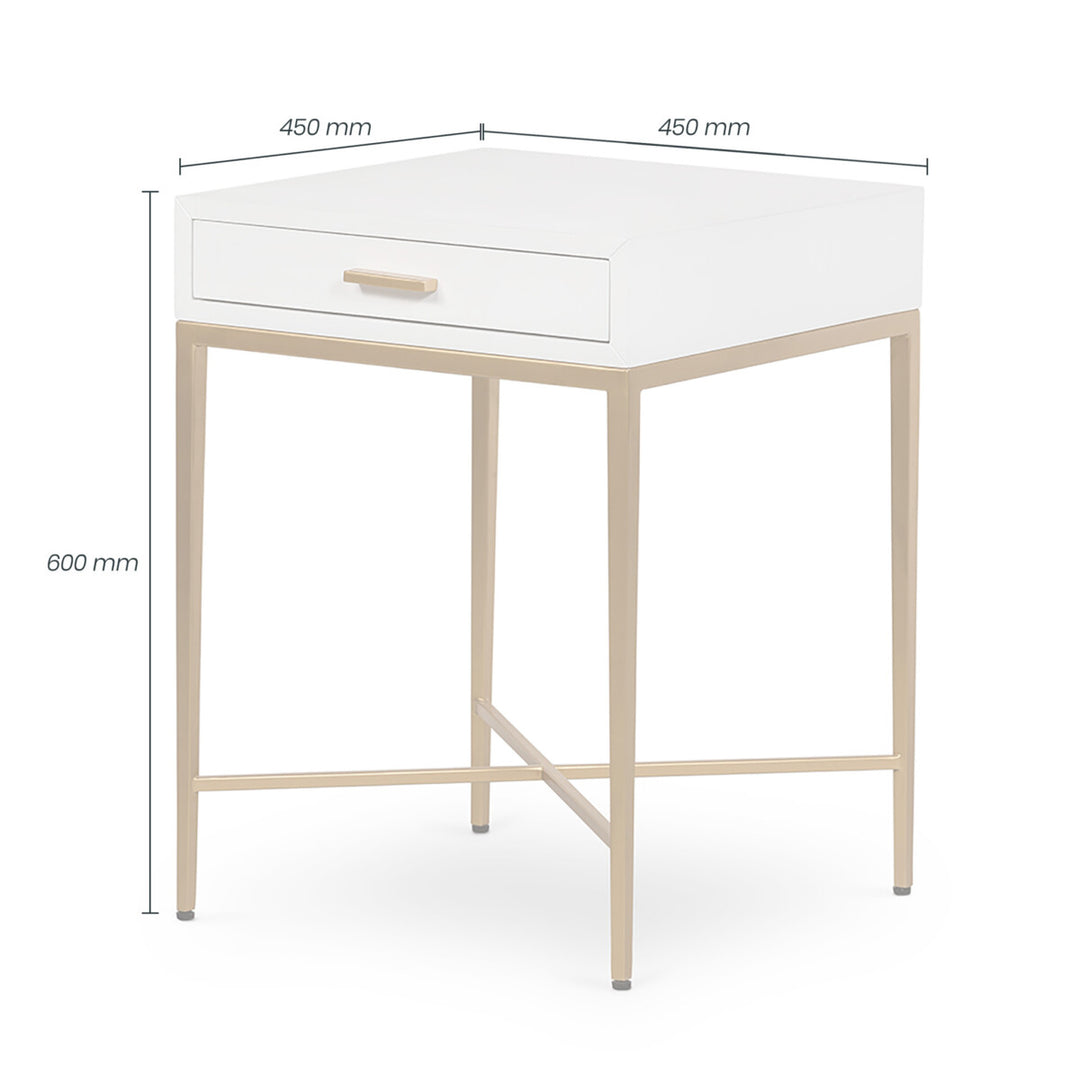D.I. Designs Berkeley White Bedside Table | 1 Drawer
