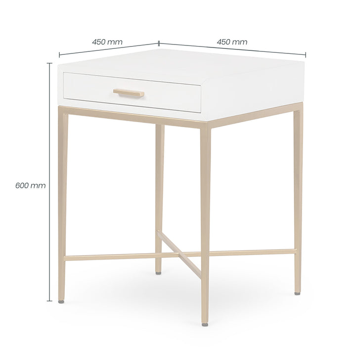 D.I. Designs Berkeley White Bedside Table | 1 Drawer