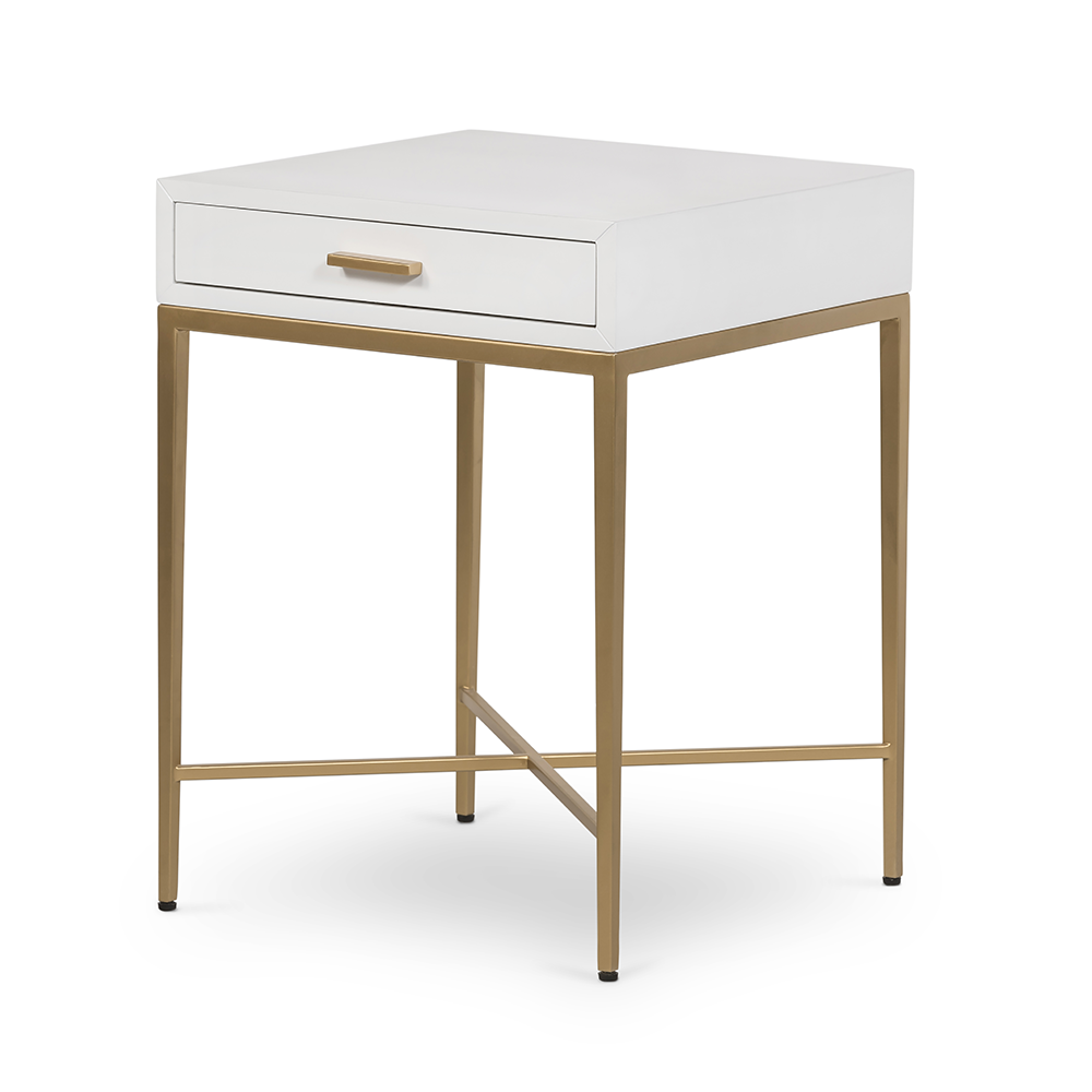 D.I. Designs Berkeley White Bedside Table | 1 Drawer