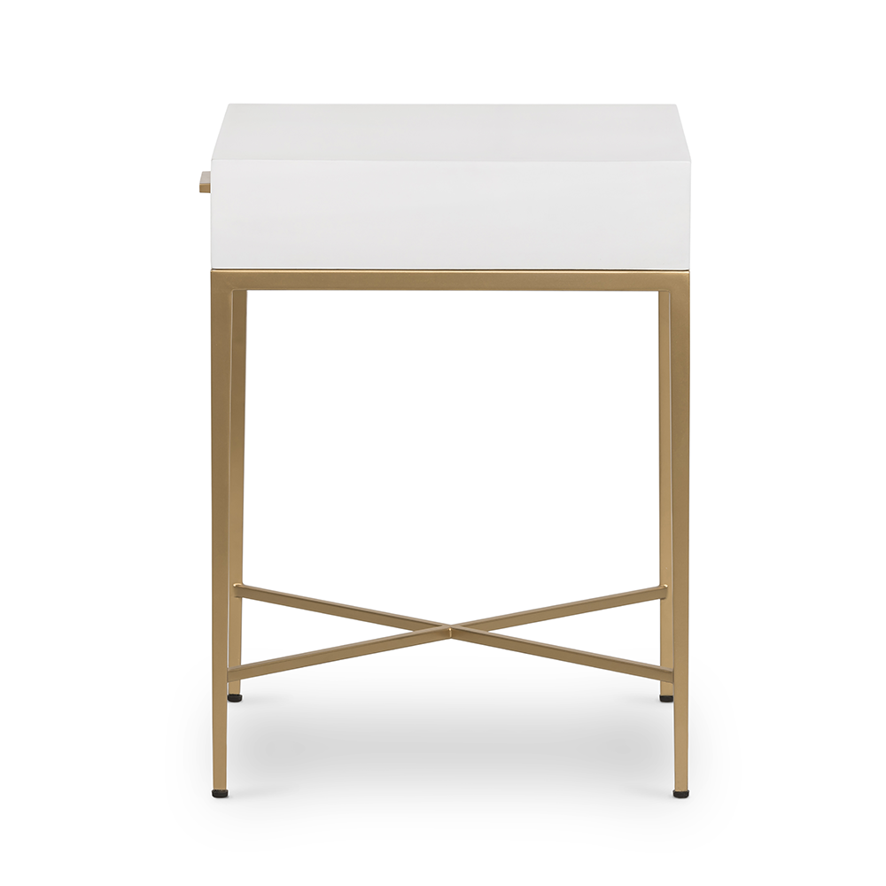 D.I. Designs Berkeley White Bedside Table | 1 Drawer