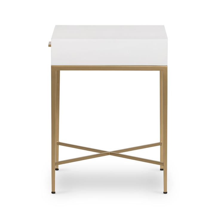D.I. Designs Berkeley White Bedside Table | 1 Drawer