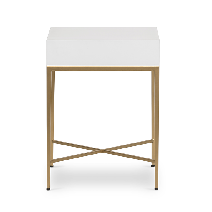 D.I. Designs Berkeley White Bedside Table | 1 Drawer