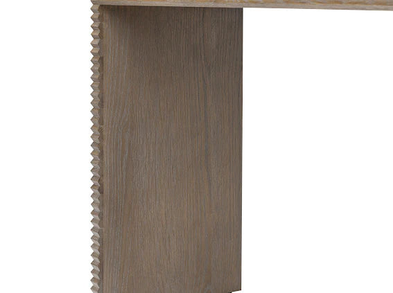 D.I. Designs Wickham Natural Oak Wood Ribbed Console Table