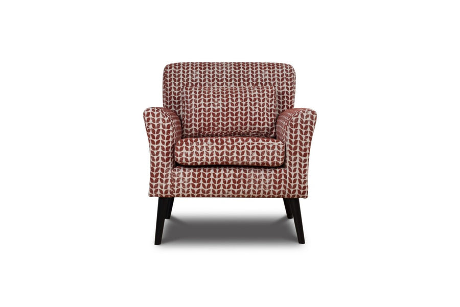 Patterned armchair on a white background