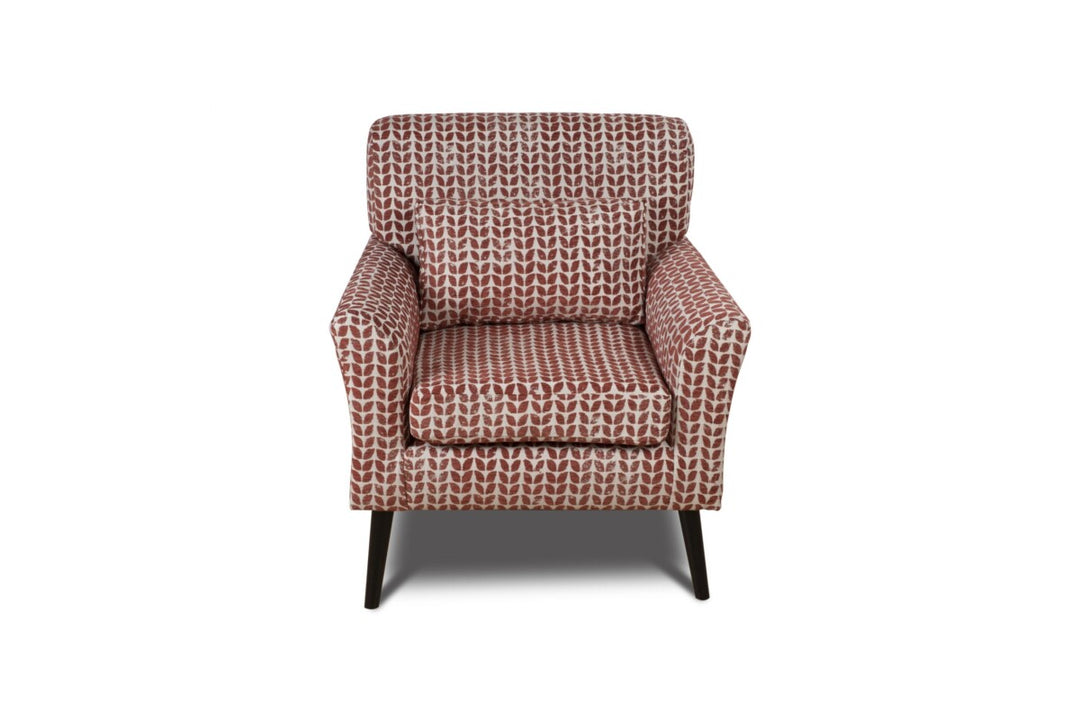 Patterned armchair on a white background
