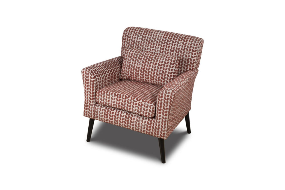 Patterned armchair on a white background