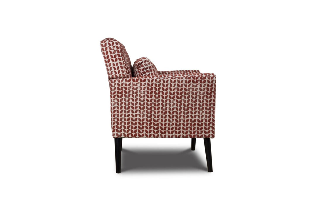 Patterned armchair on a white background