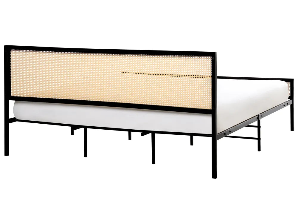 Bed PE Rattan 180 x 200 cm (EU Super King) Black Carrold