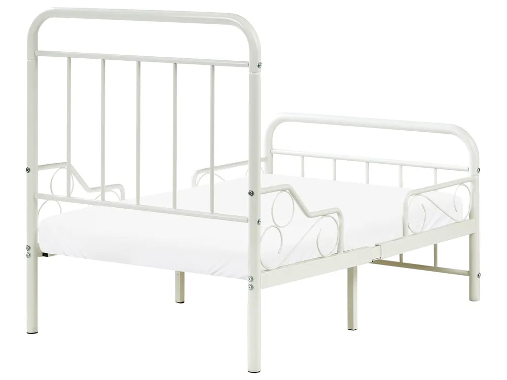 Extendable Kids Bed Metal 90 x 200 cm (EU Single) Off-White Isamari