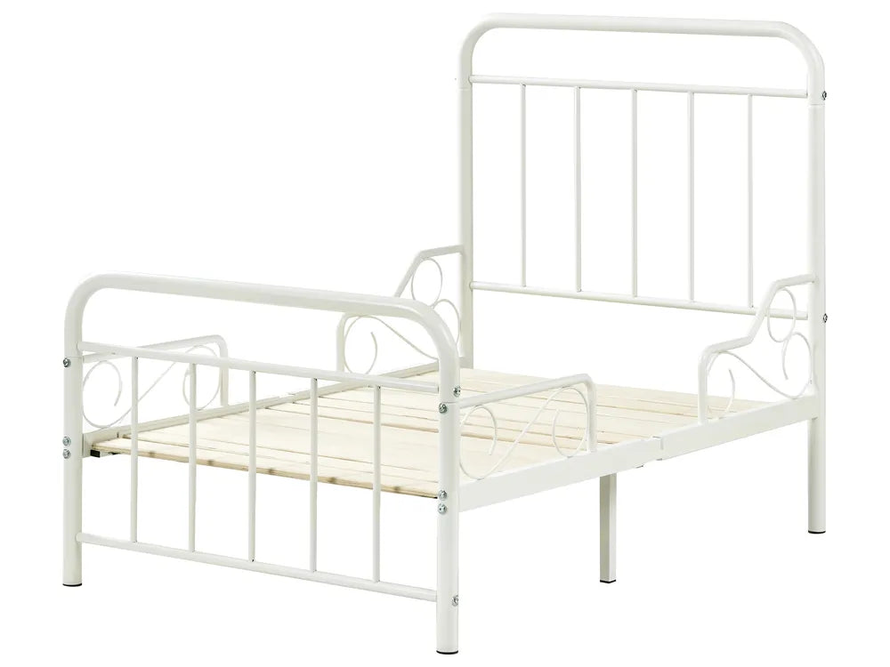 Extendable Kids Bed Metal 90 x 200 cm (EU Single) Off-White Isamari