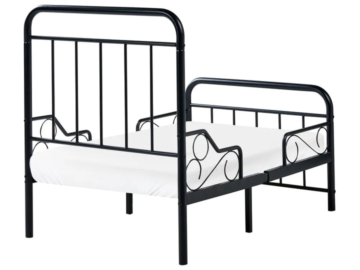 Extendable Kids Bed Metal 90 x 200 cm (EU Single) Black Isamari