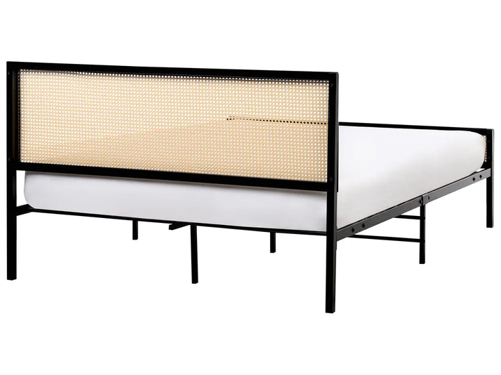 Bed PE Rattan 140 x 200 cm (EU Double) Black Carrold