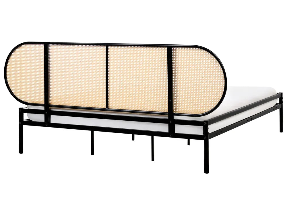 Bed PE Rattan 180 x 200 cm (EU Super King) Black Kathrene