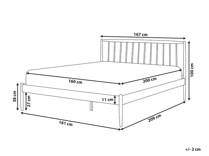 Bed Metal 160 x 200 cm (EU King Size) White Bret