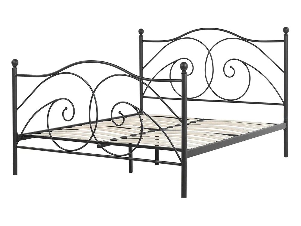 Bed Metal 140 x 200 cm (EU Double) Black Rondo